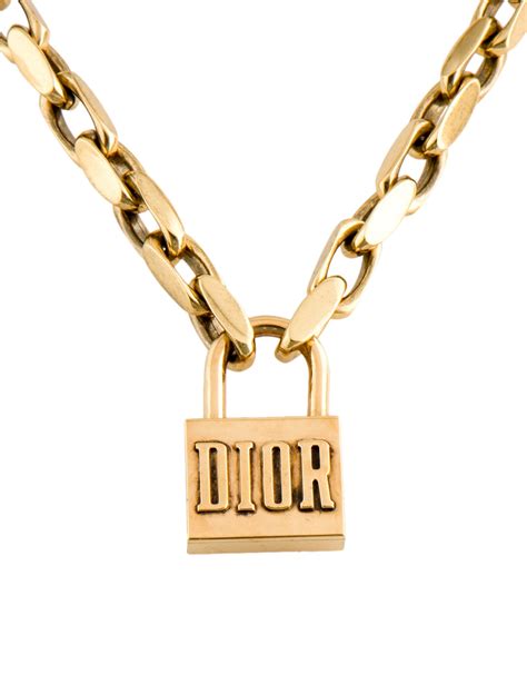 dior chunky lock necklace|genuine christian dior necklace.